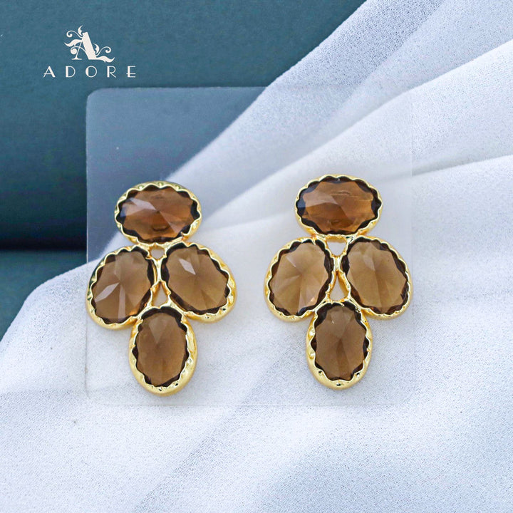 Rihanne Tetra Glossy Oval Earring