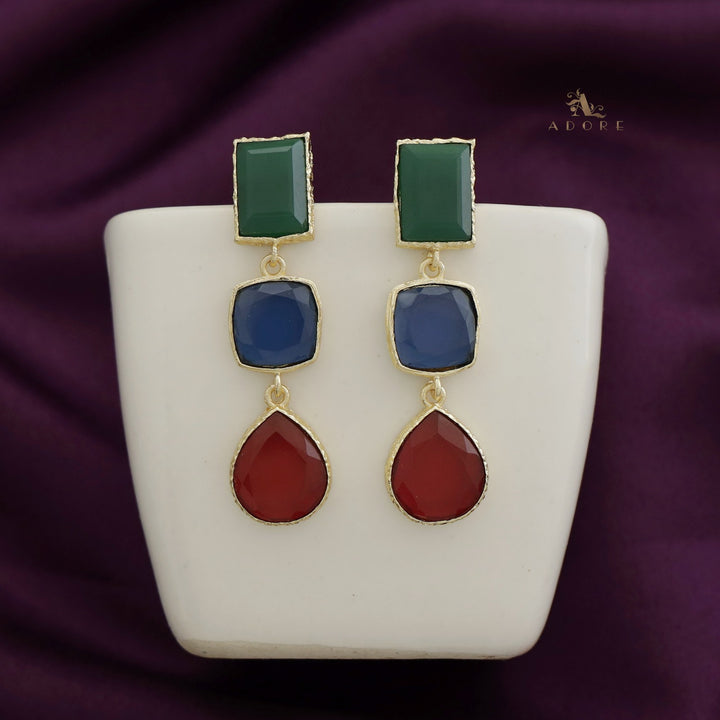 Drovia 3 Stone  Earring