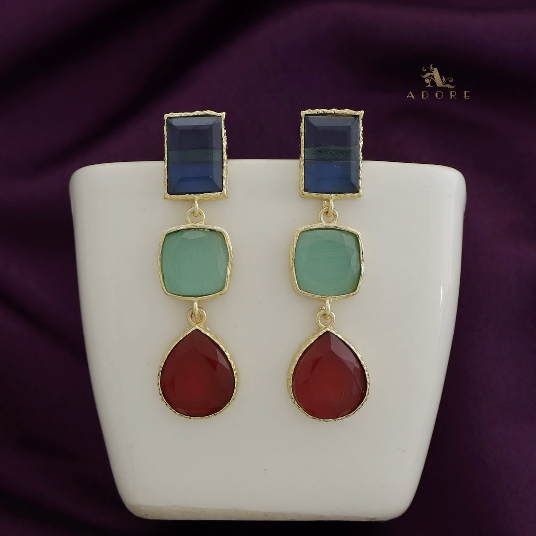 Drovia 3 Stone  Earring