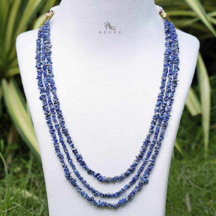 Lavendria 3 Layer Raw Stone Long Neckpiece