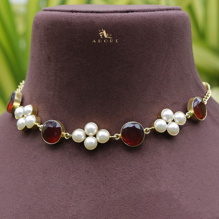 Hani Glossy Round Tetra Pearl Choker