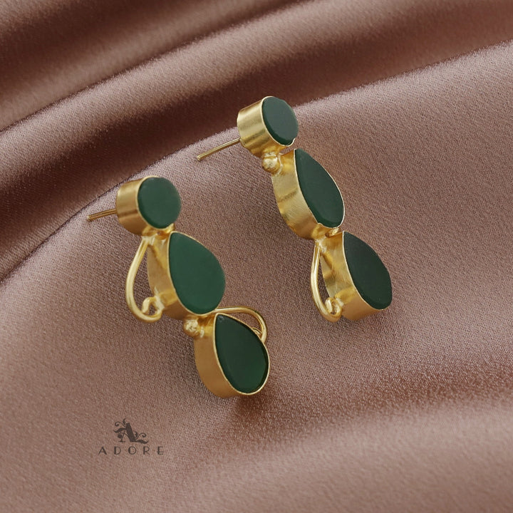 Ednora Round & Drop Raw Stone Earring