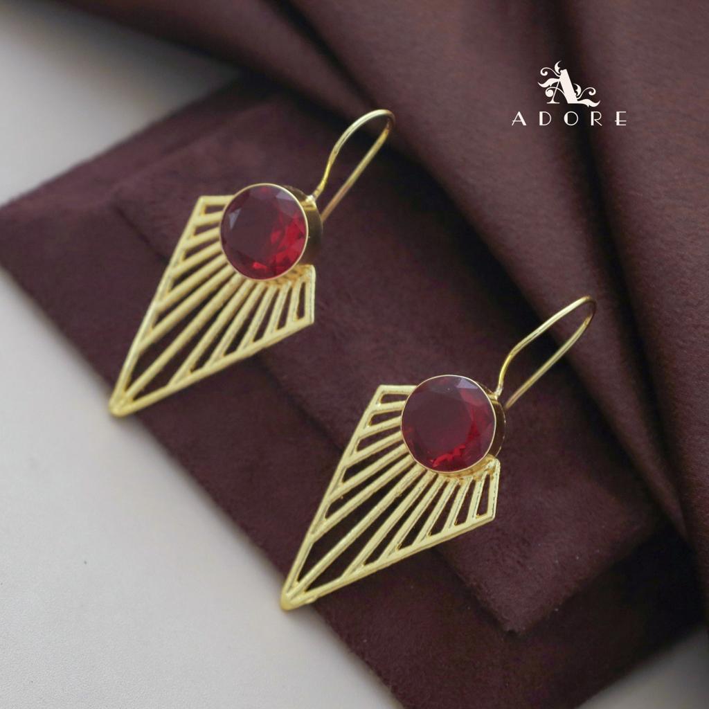 Glossy Golden Spear Earring