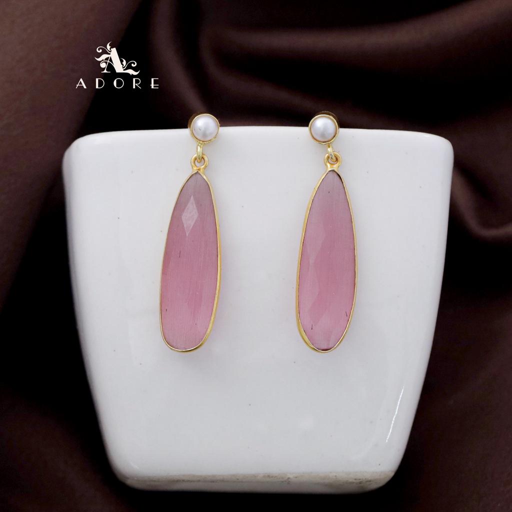 Pearly Long Glossy Drop Earring