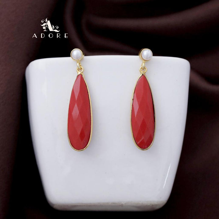 Pearly Long Glossy Drop Earring