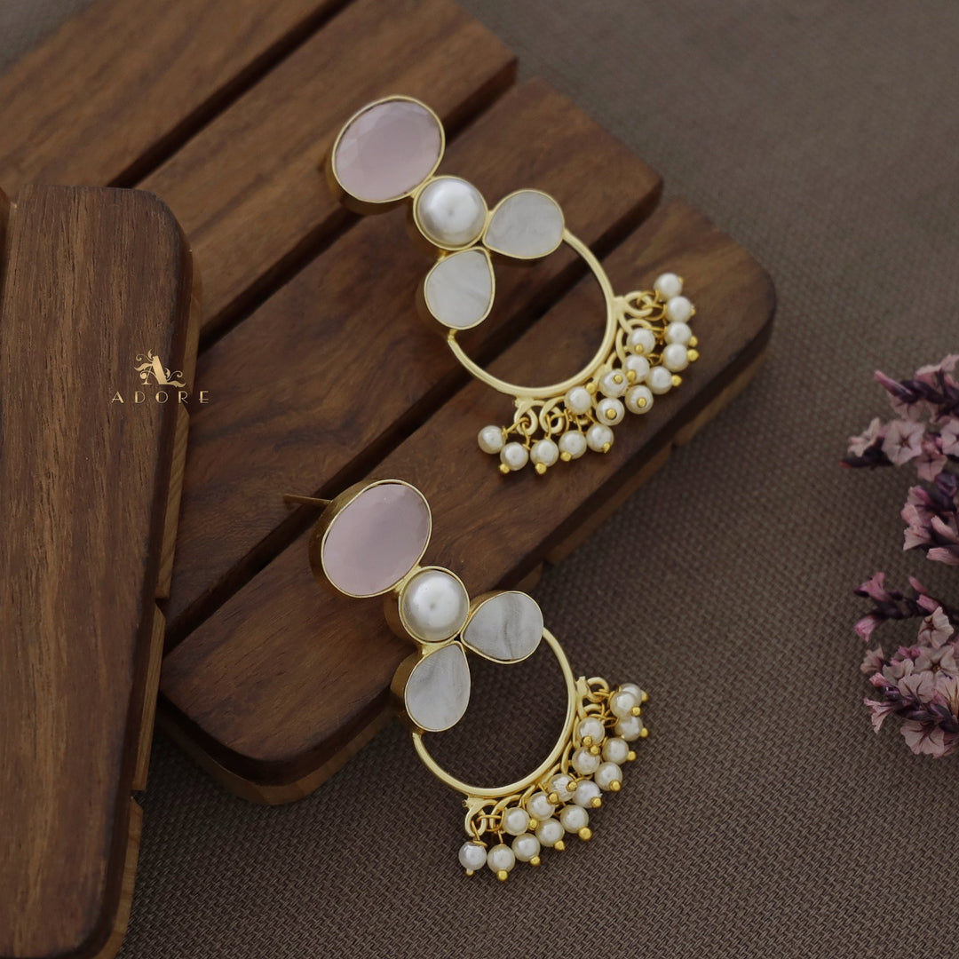 Glossy Oval Pearly MOP Earring