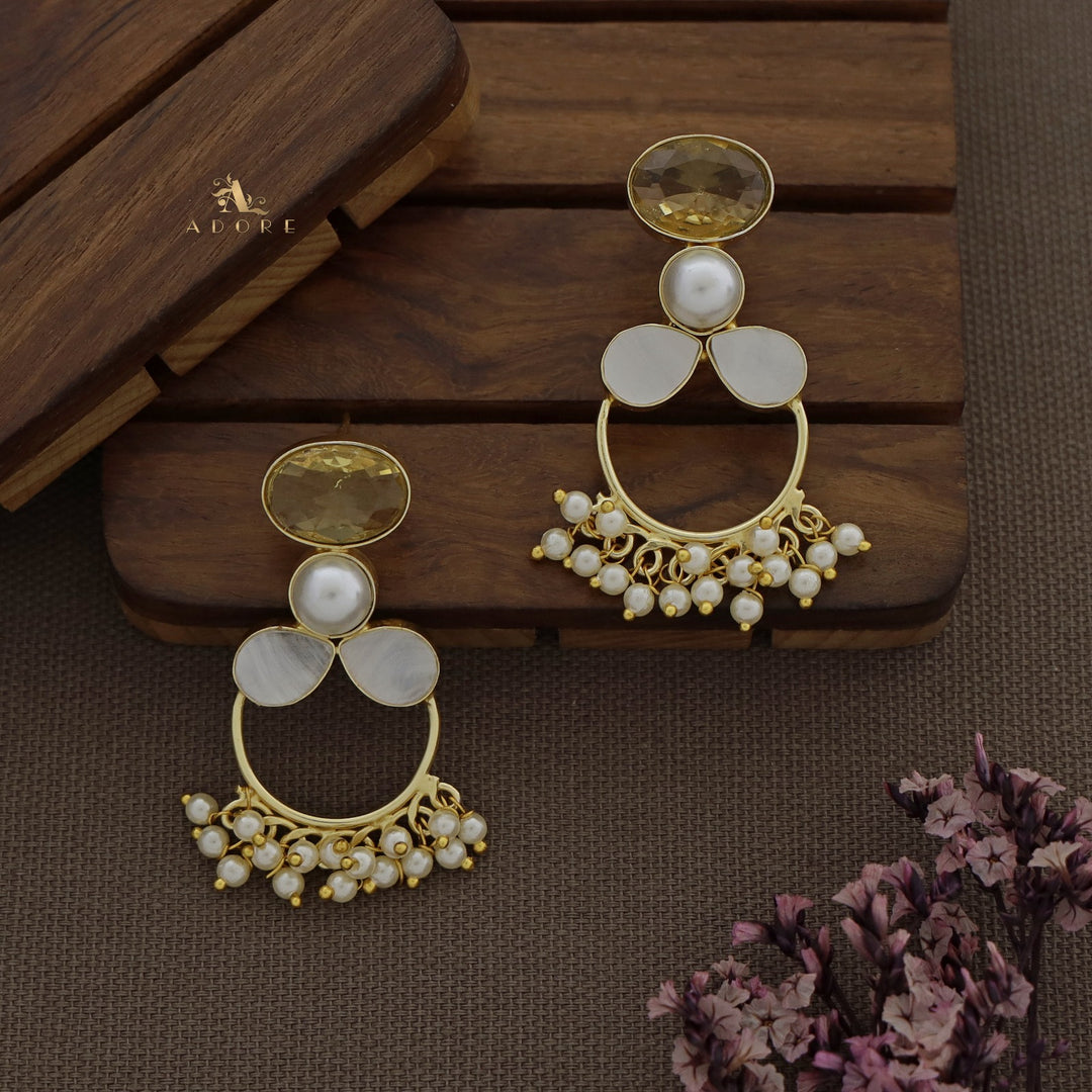 Glossy Oval Pearly MOP Earring