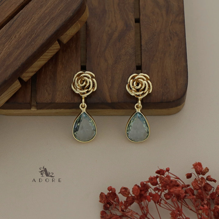 Rosette Drop Glossy Earring