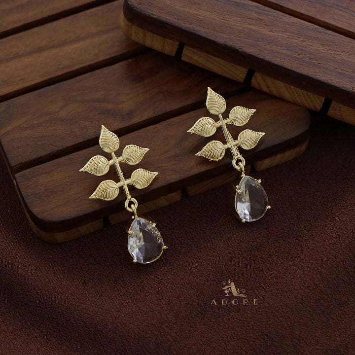 Ivanna 5 Leaf Drop Glossy Earring