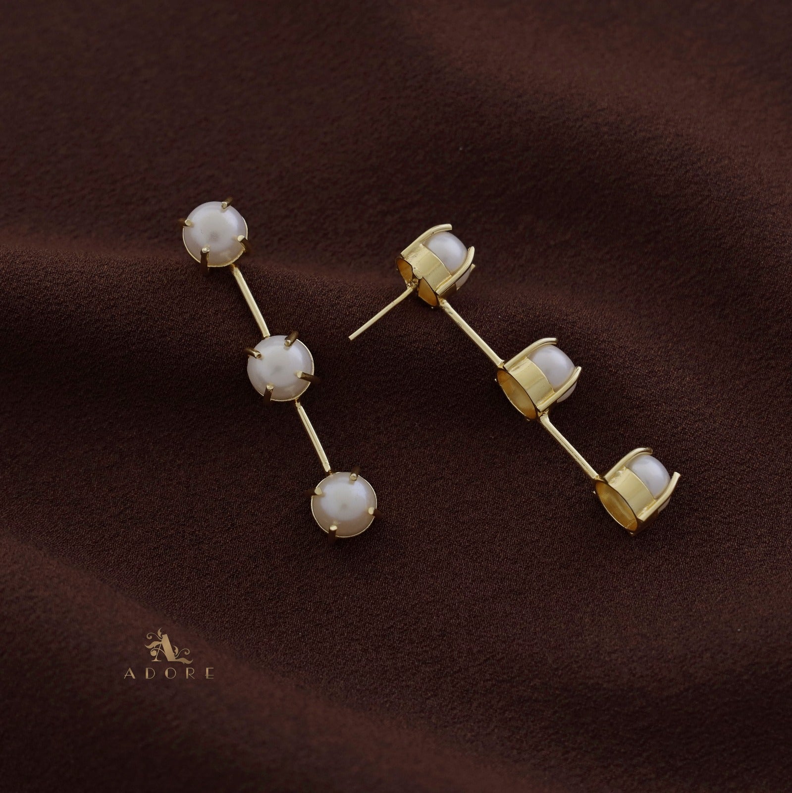 Talia 3 Step Claw Pearl Earring – Adore By Priyanka