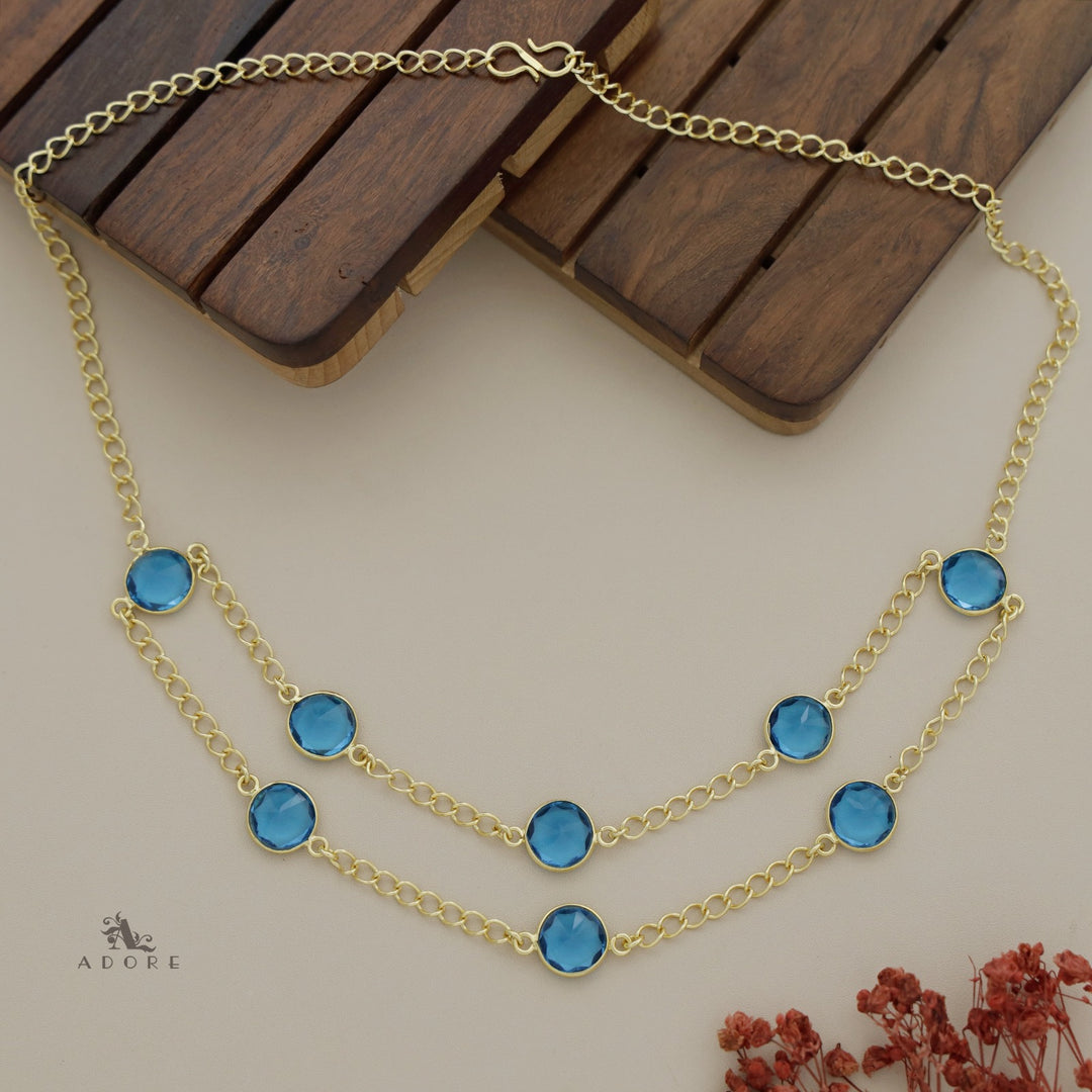 Glossy Alohi 8 Stone Double Layer Neckpiece