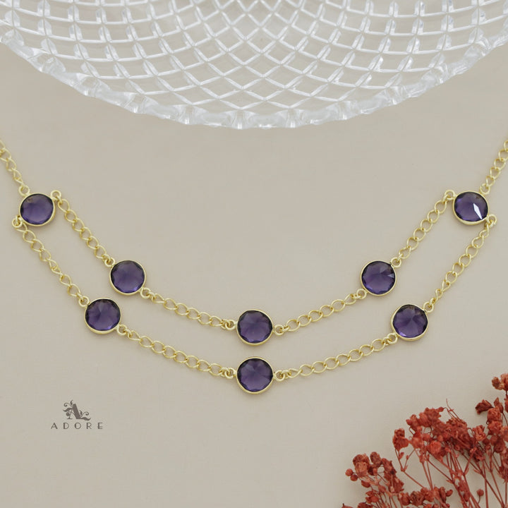 Glossy Alohi 8 Stone Double Layer Neckpiece