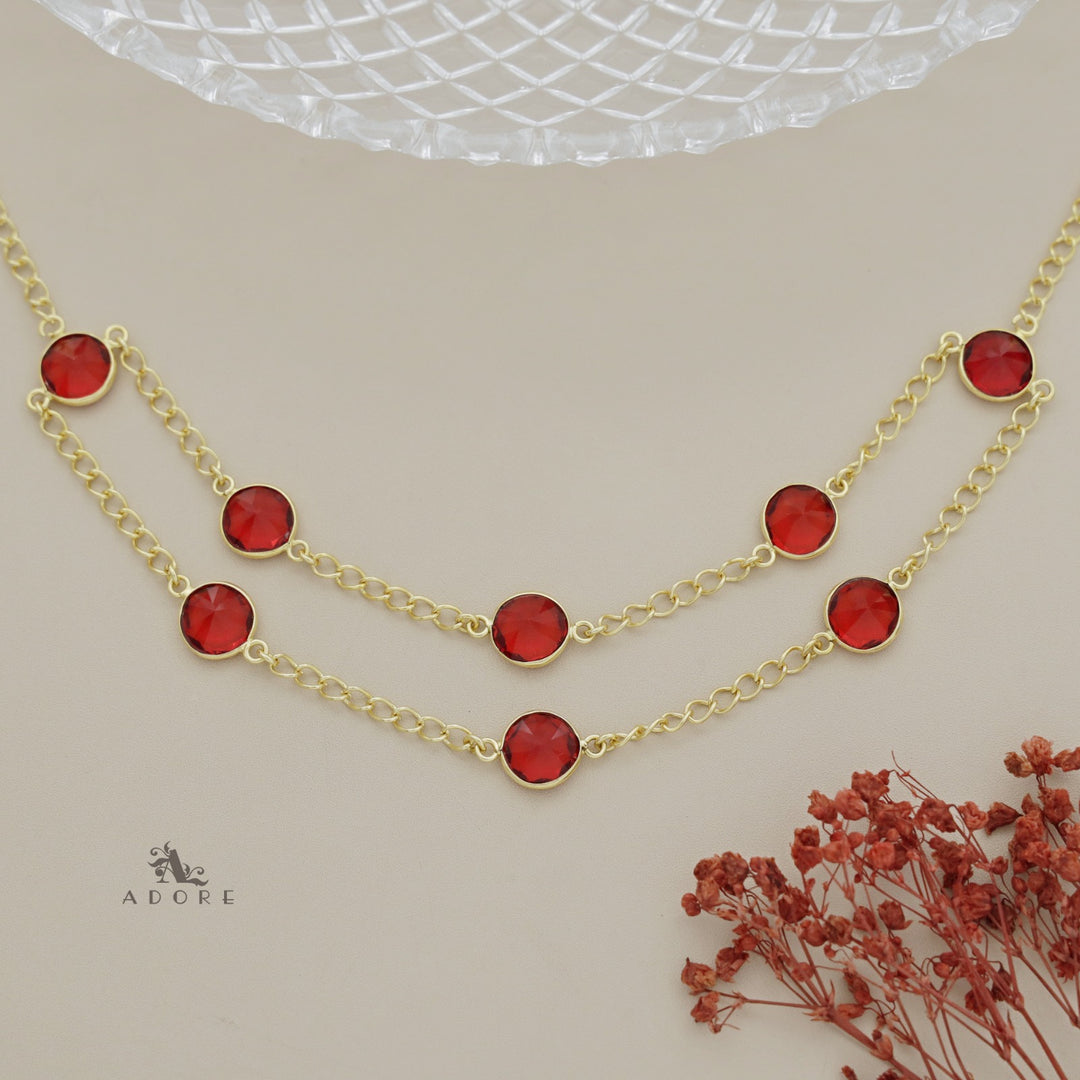 Glossy Alohi 8 Stone Double Layer Neckpiece