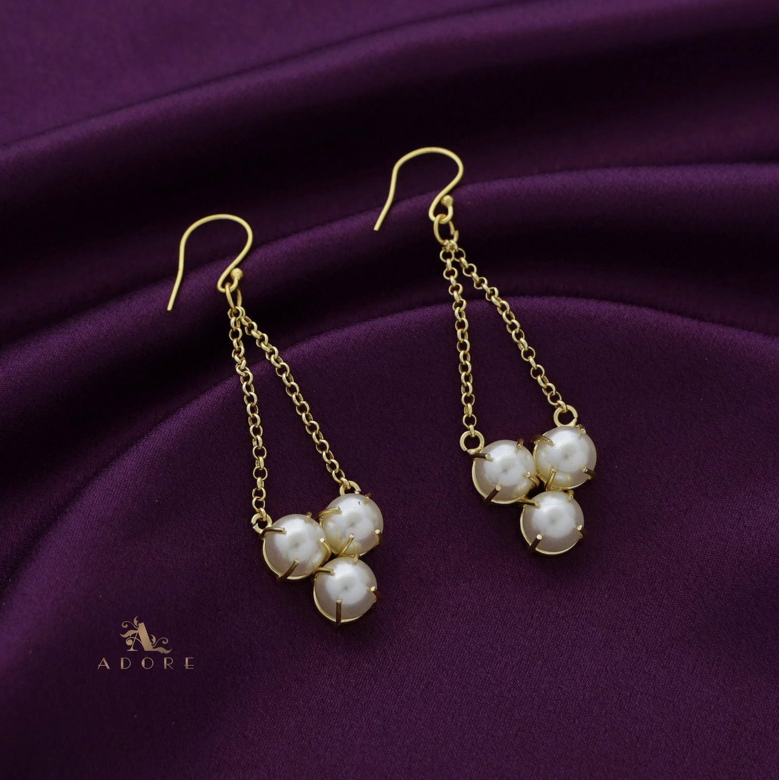 Dainty 14k Gold Filled Freshwater Pearl Chain Drop Earrings – AmbicaNYC