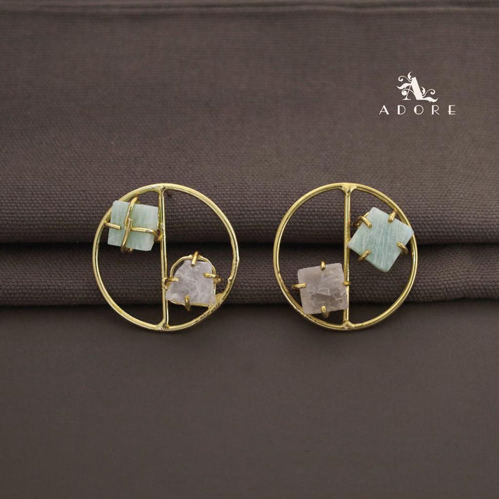 Golden Tiarah Raw Stone Earring