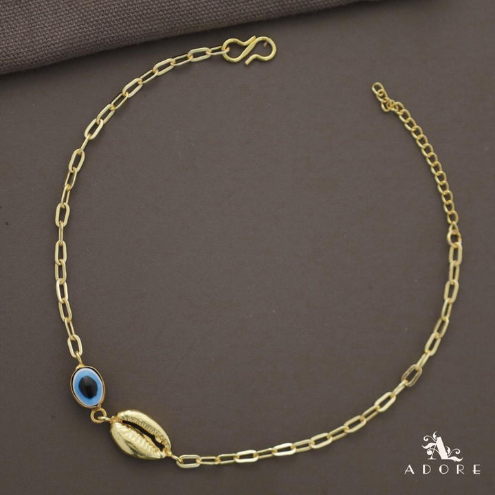 Evil Eye Golden Shell Chain Anklet