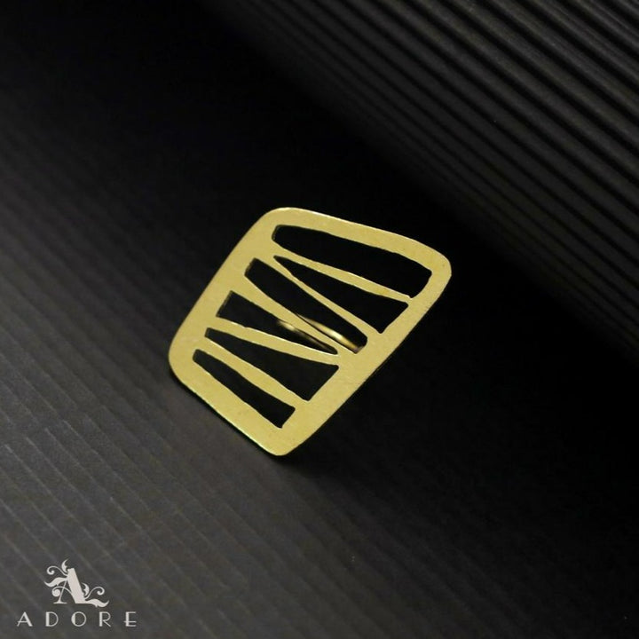 Golden Asymmetrical Rectangular Ring