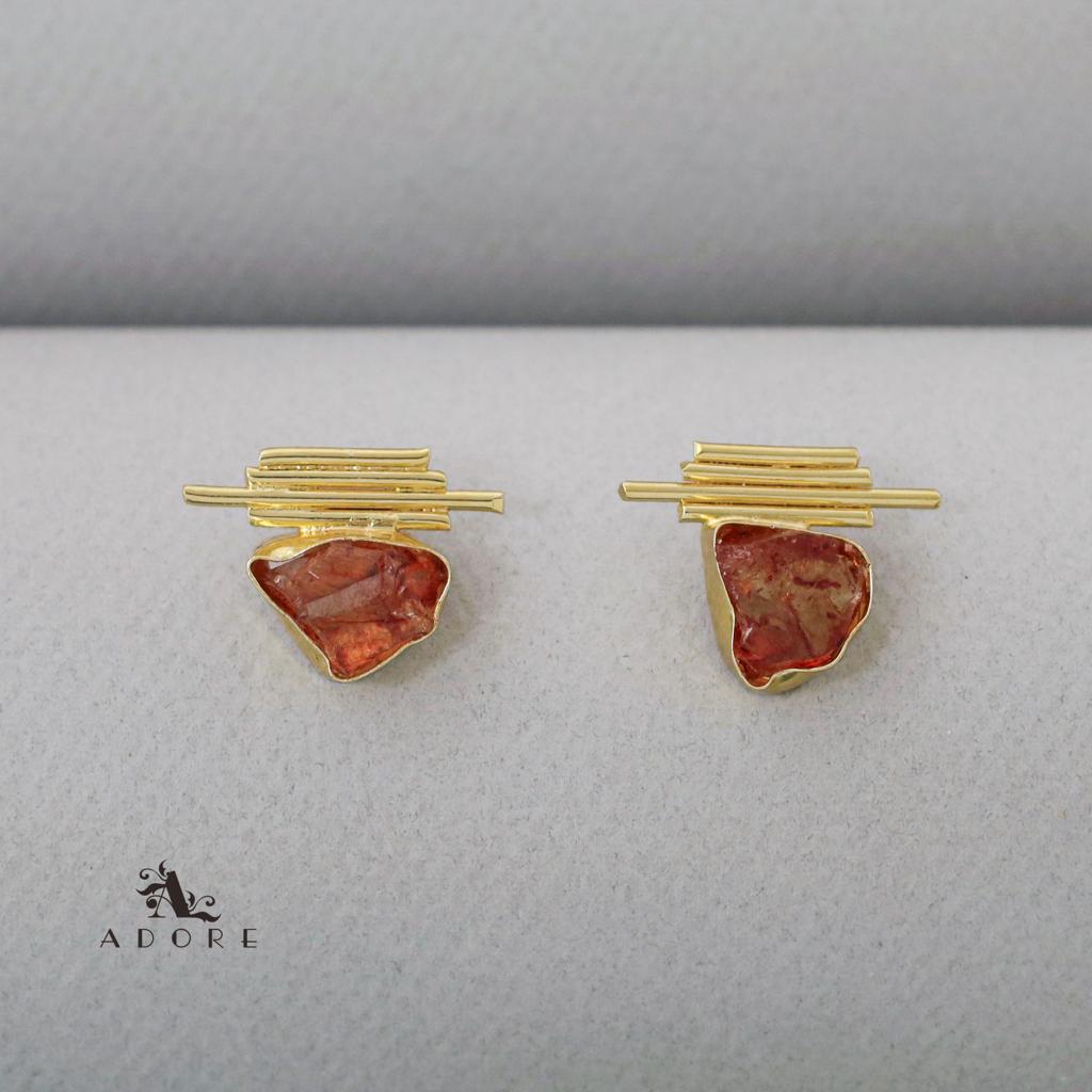 Sticky Lines Dyed Stone Earring