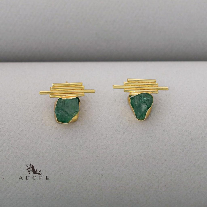 Sticky Lines Dyed Stone Earring