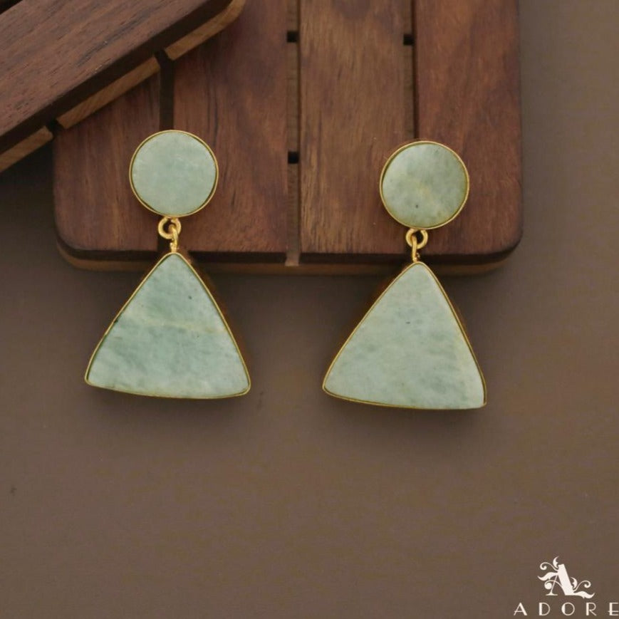 Raw Stone Triangle Earring (Colour Options)