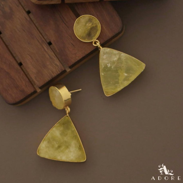 Raw Stone Triangle Earring (Colour Options)