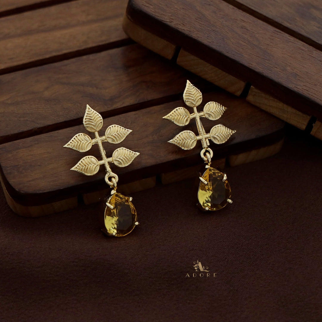 Ivanna 5 Leaf Drop Glossy Earring