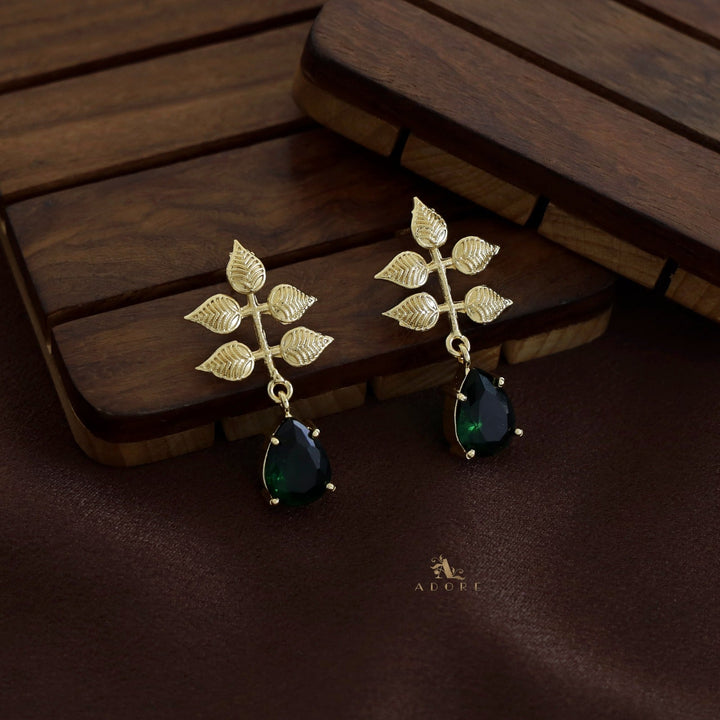 Ivanna 5 Leaf Drop Glossy Earring