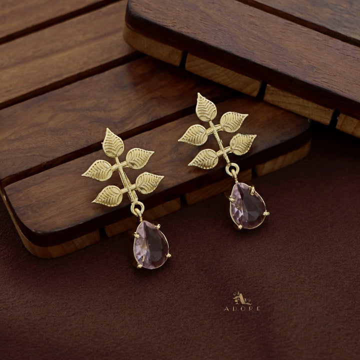 Ivanna 5 Leaf Drop Glossy Earring