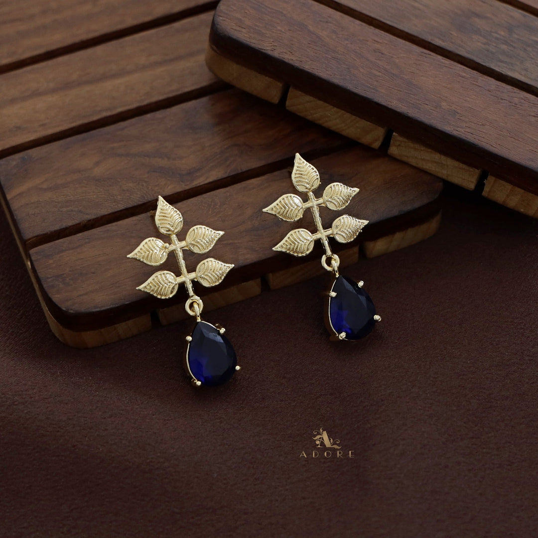 Ivanna 5 Leaf Drop Glossy Earring