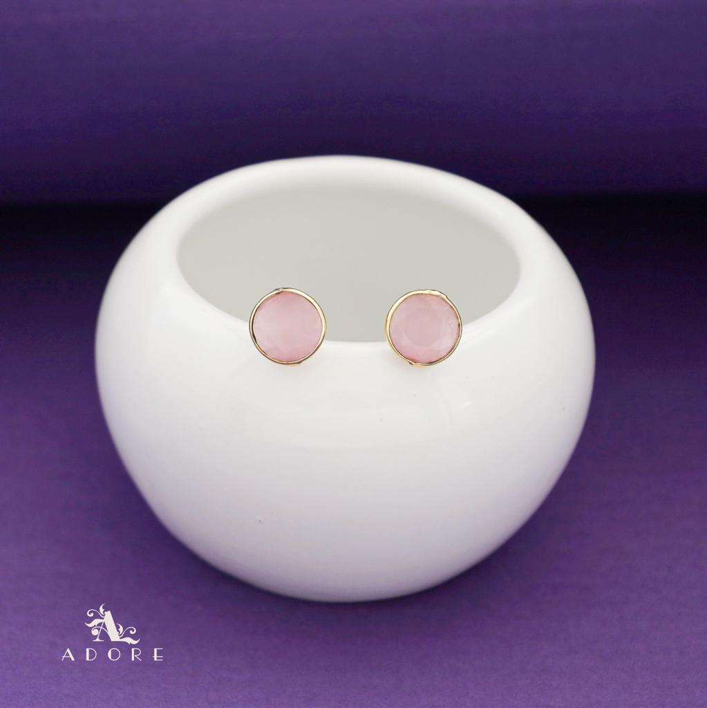 Taina Glossy Round Stone Stud