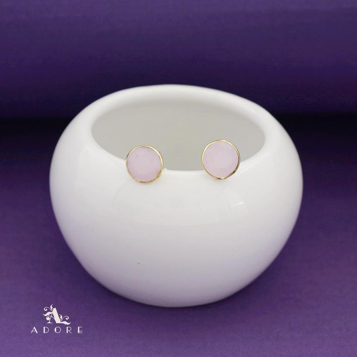 Taina Glossy Round Stone Stud