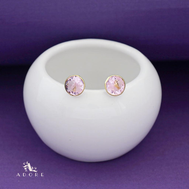 Taina Glossy Round Stone Stud