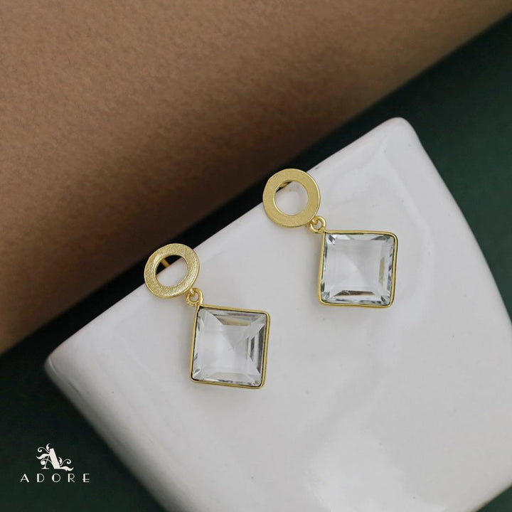 Anaya Circle Glossy Diamond Earring