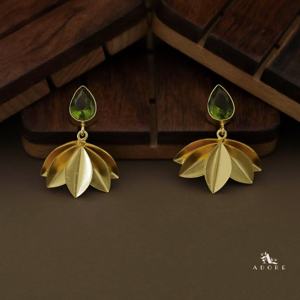 Mirah Rain Drop Glossy Leaf Earring