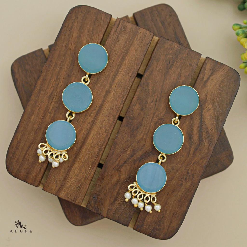 Three Step Raw Stone Earrings