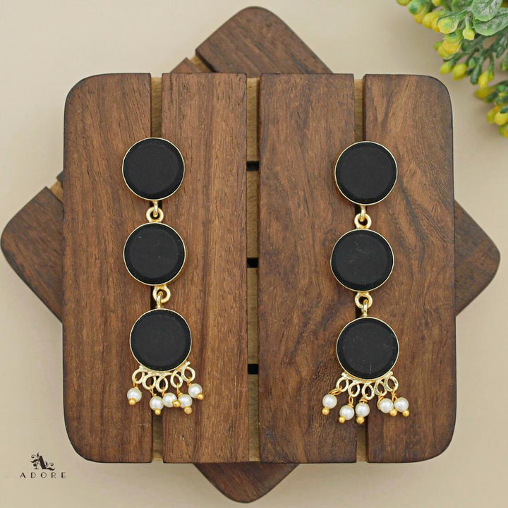 Three Step Raw Stone Earrings