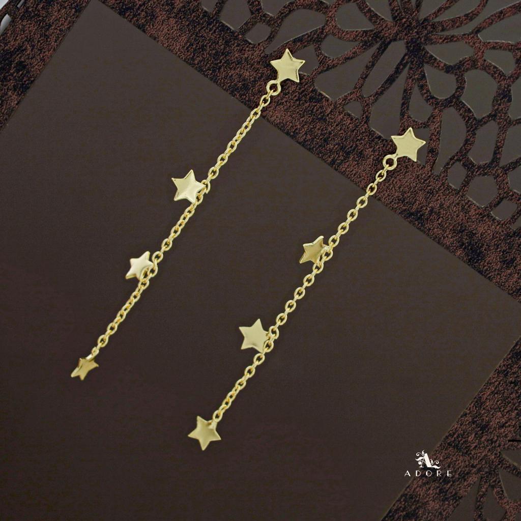 Golden Star Long Earring