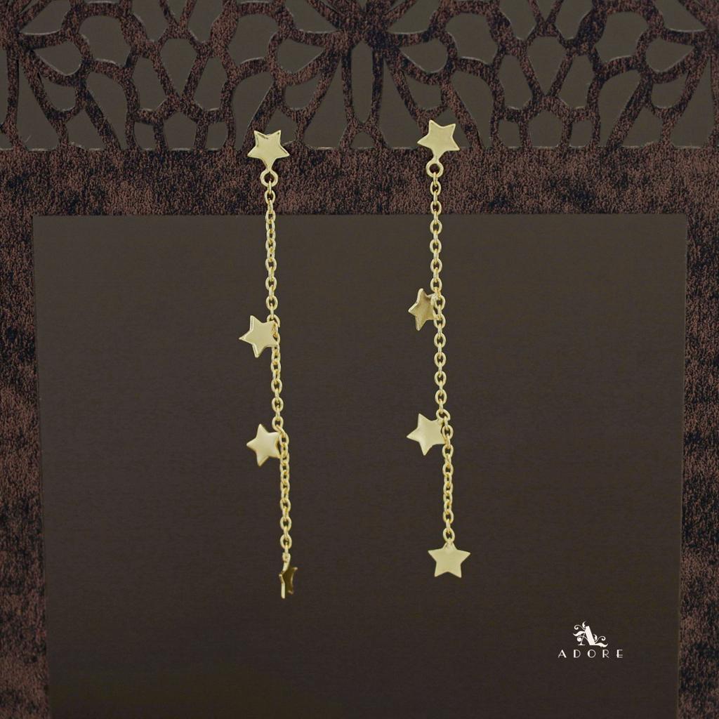 Golden Star Long Earring