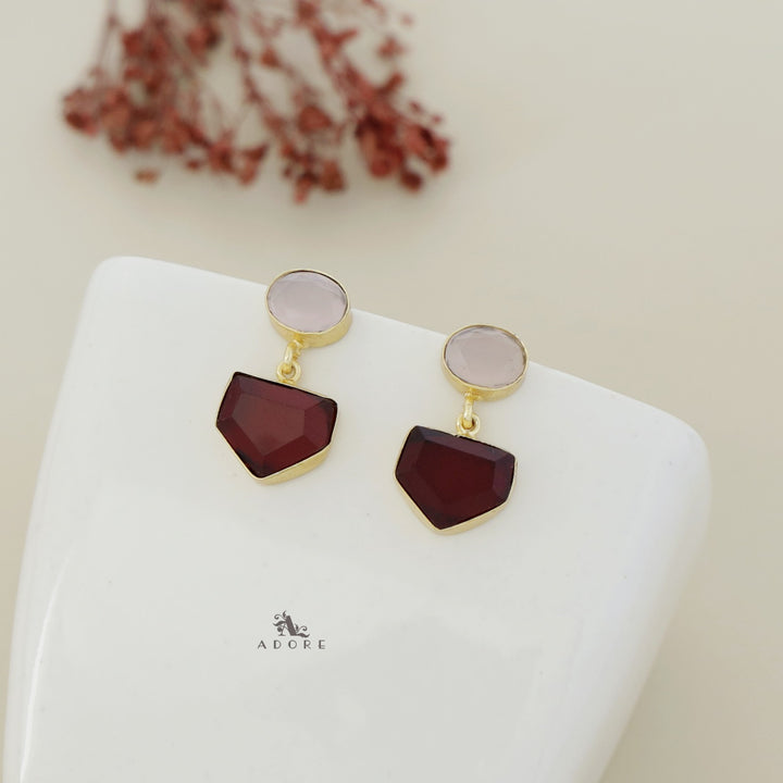 Twin Glossy Oval Penta Earring