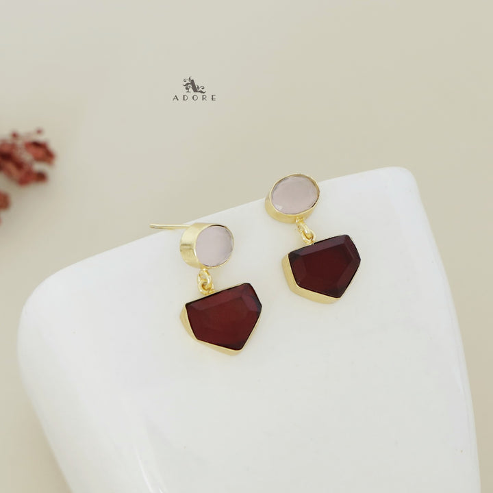 Twin Glossy Oval Penta Earring