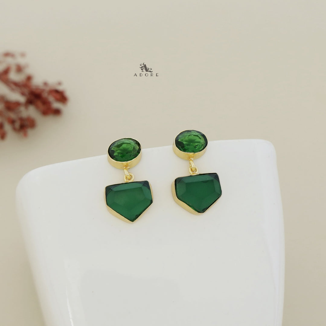 Twin Glossy Oval Penta Earring