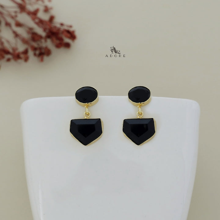 Twin Glossy Oval Penta Earring