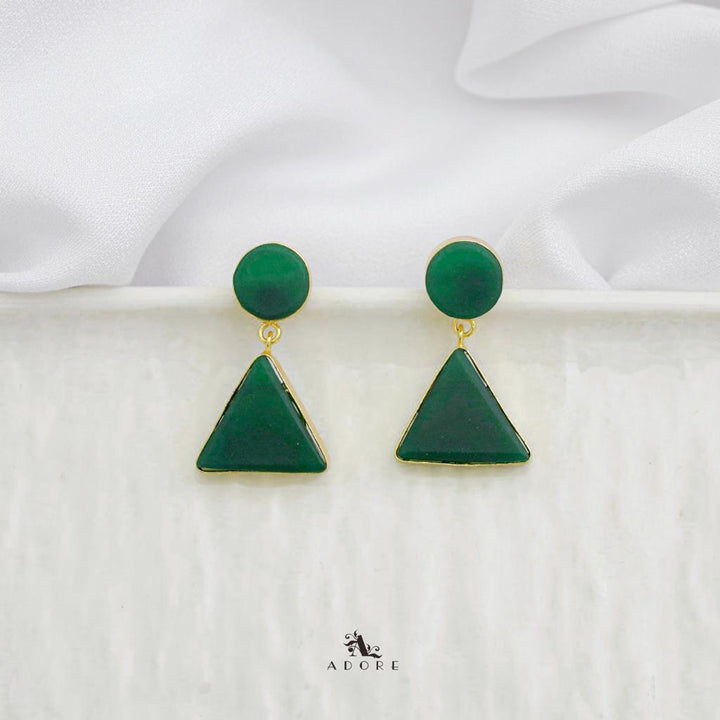 Raw Stone Triangle Earring (Colour Options)