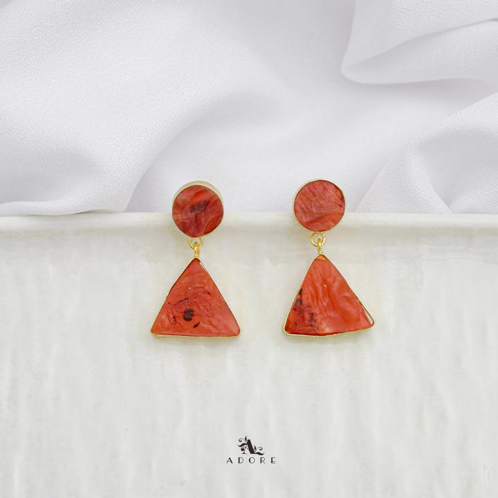 Raw Stone Triangle Earring (Colour Options)