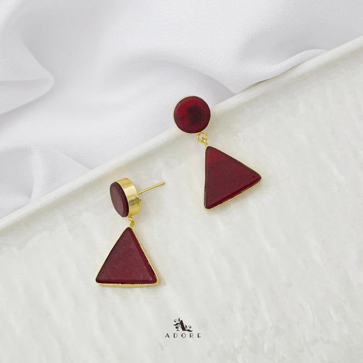 Raw Stone Triangle Earring (Colour Options)