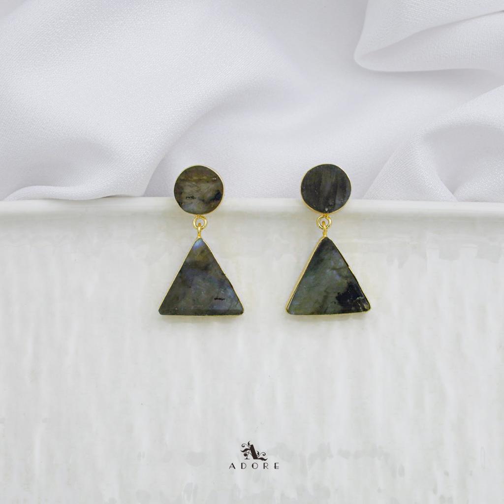 Raw Stone Triangle Earring (Colour Options)