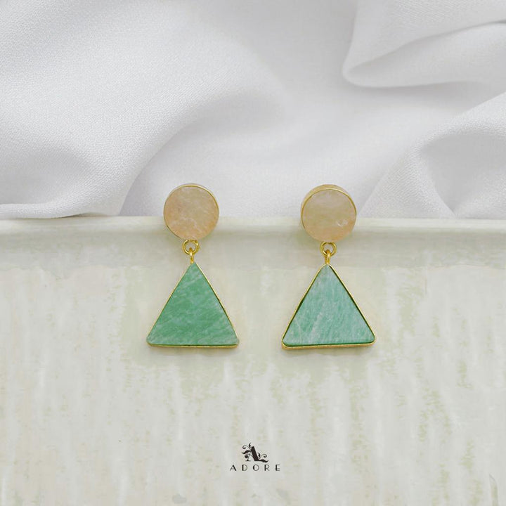 Raw Stone Triangle Earring (Colour Options)