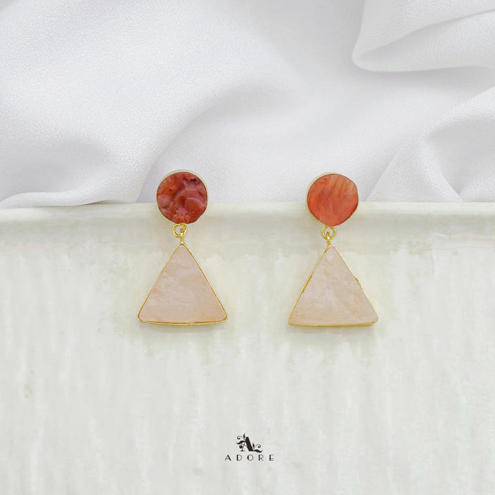 Raw Stone Triangle Earring (Colour Options)