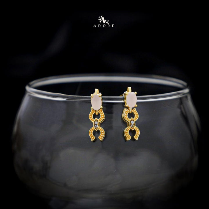 Golden Mini Twin C Glossy Earring