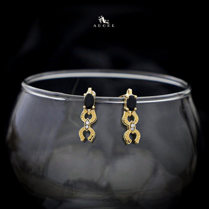 Golden Mini Twin C Glossy Earring